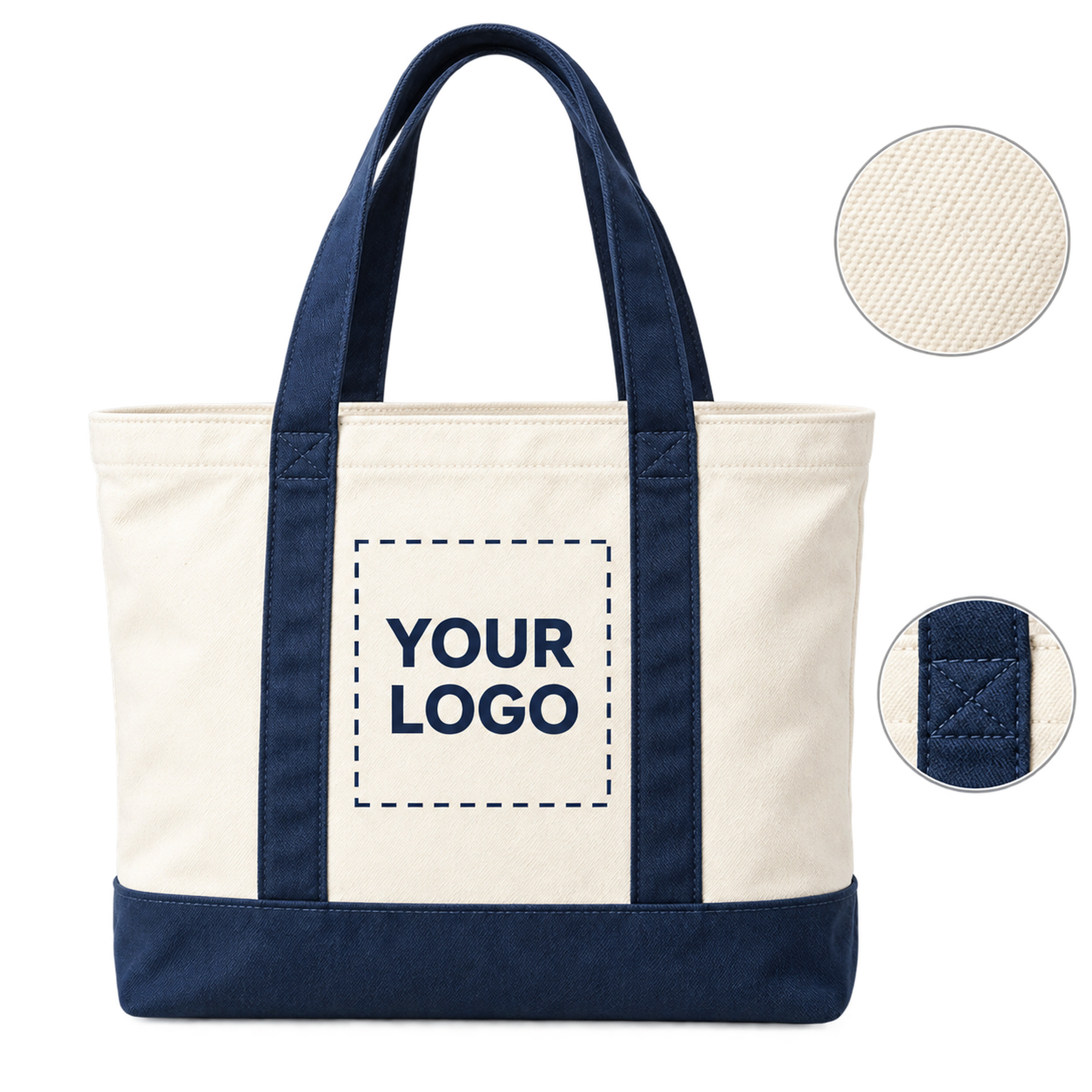 Custom Patchwork Canvas Tote Bag customization area