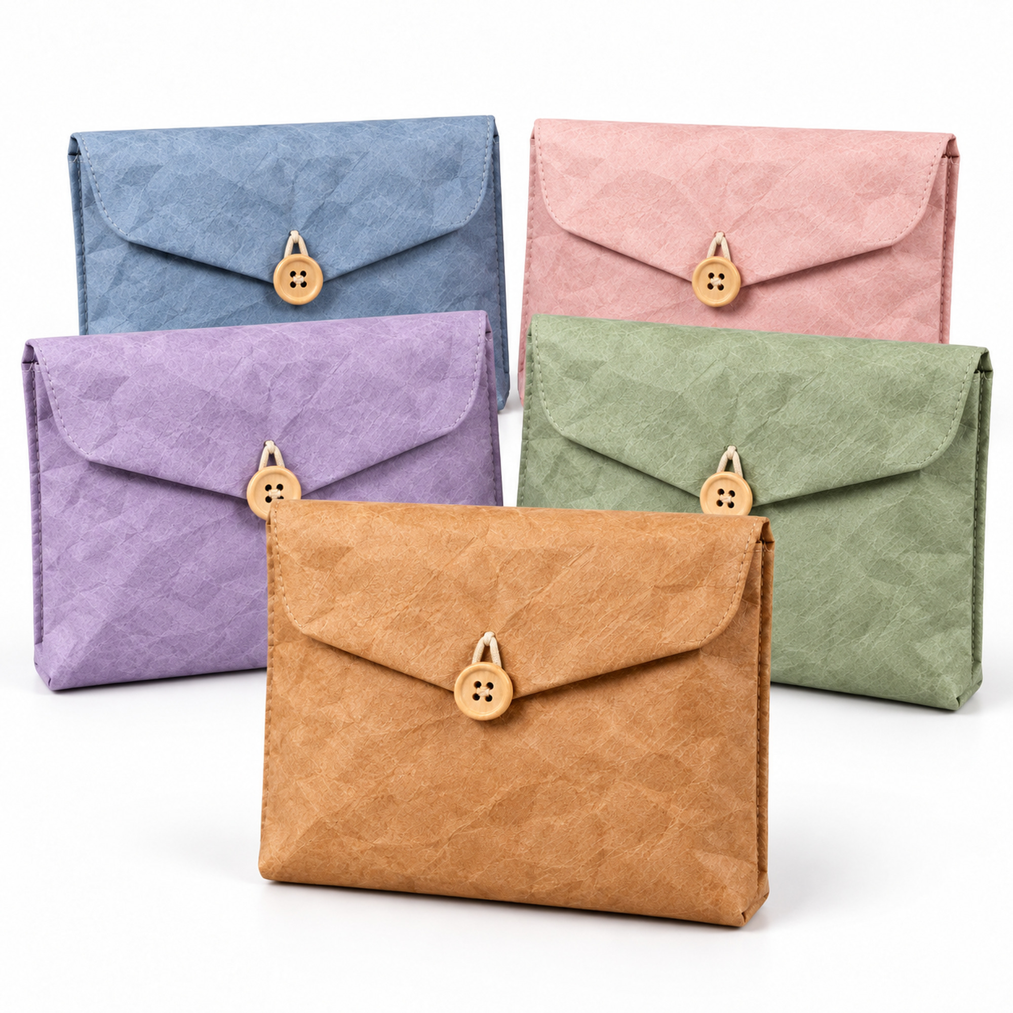 Paper-Textured Fold-Over Envelope Pouch available styles and colors