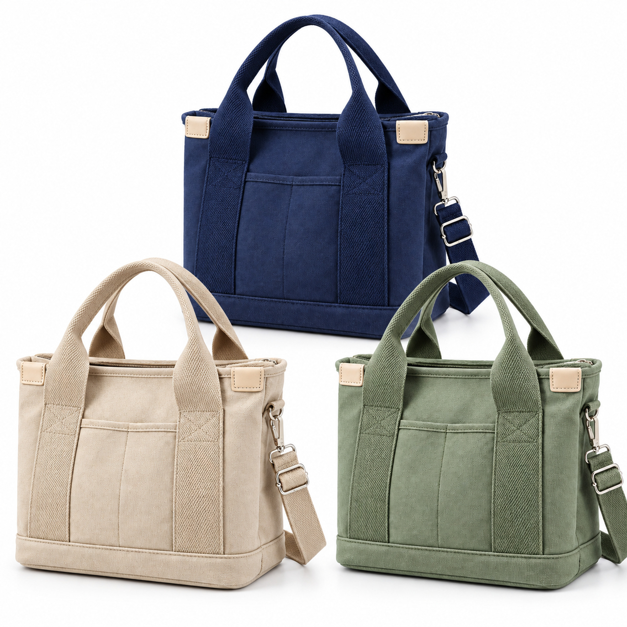 Custom Multi-Pocket Canvas Lunch Bag available styles and colors