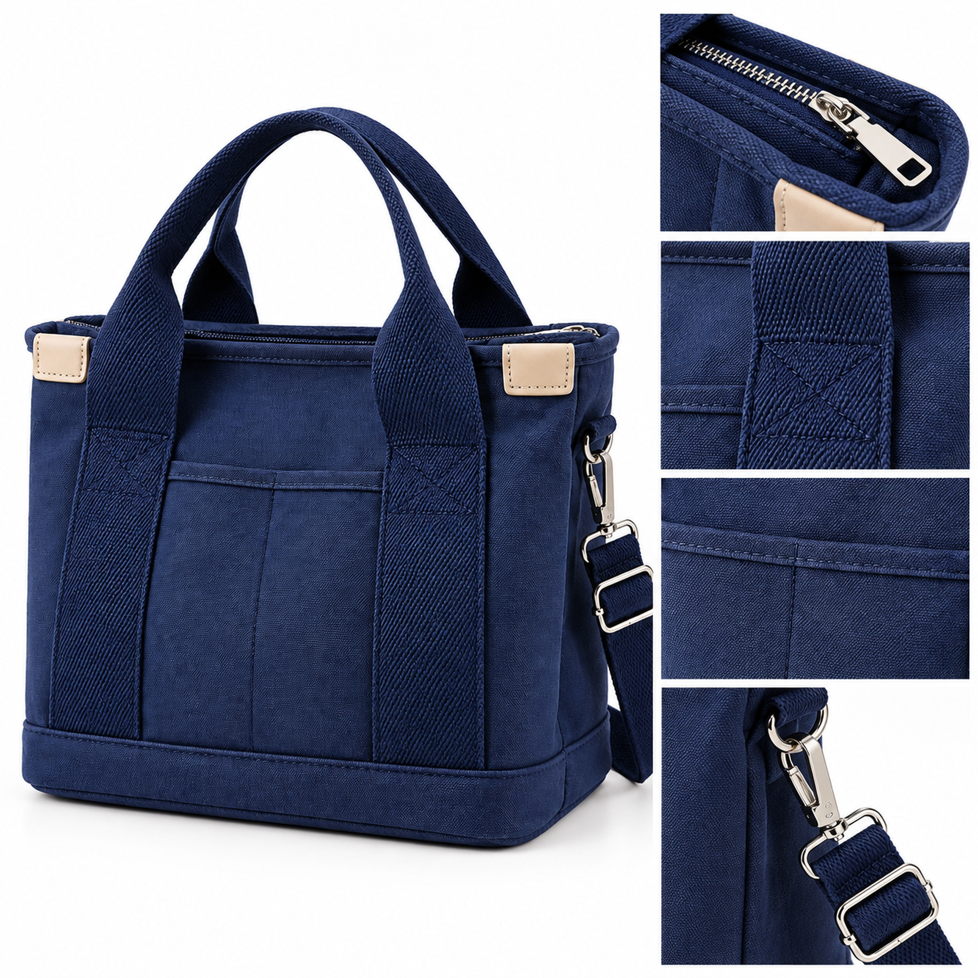 Custom Multi-Pocket Canvas Lunch Bag material and construction details