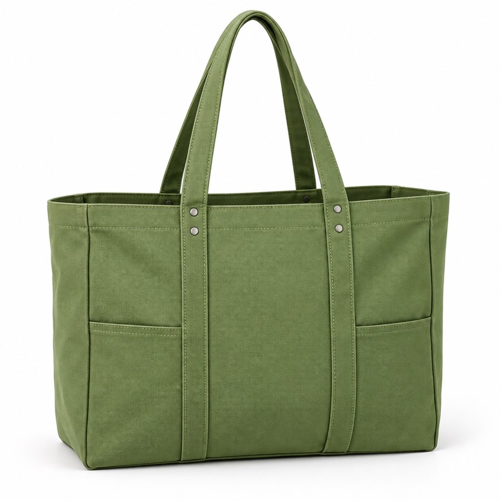 Large Multi-Pocket Canvas Shoulder Tote main product view