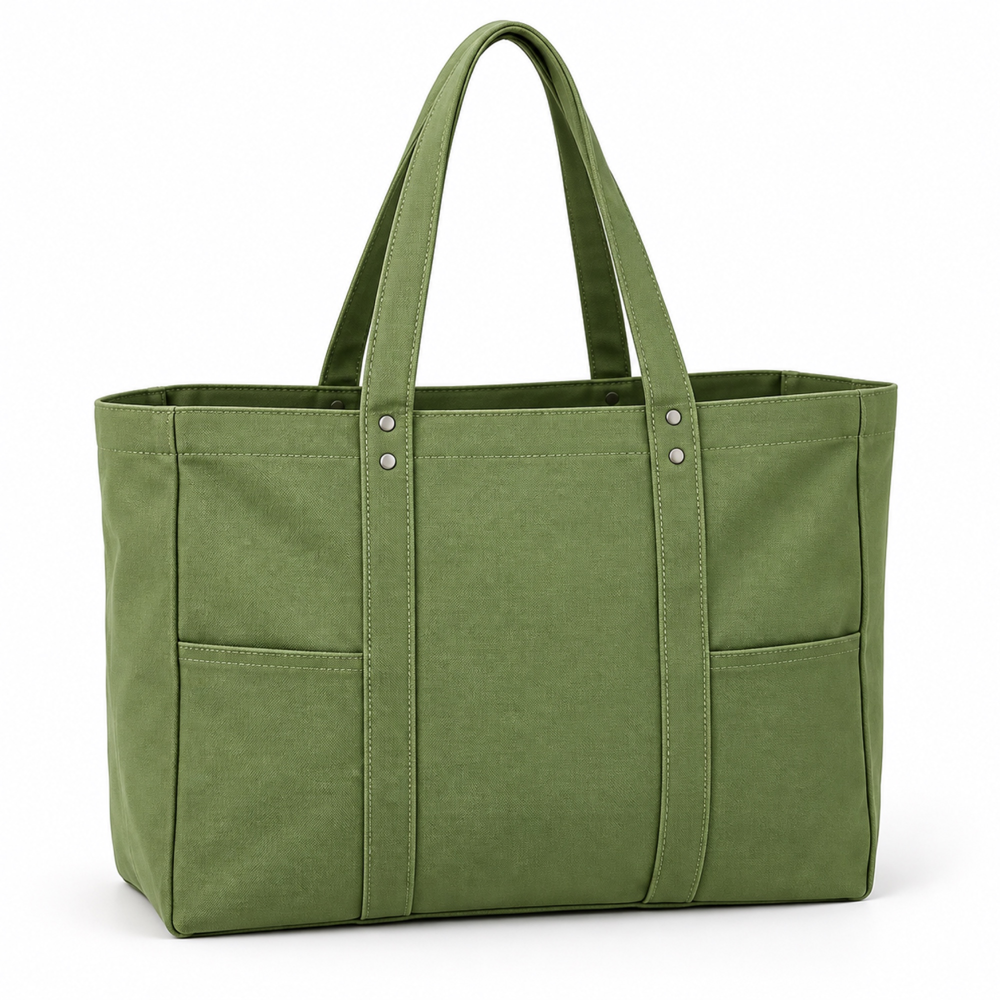 Large Multi-Pocket Canvas Shoulder Tote main product view