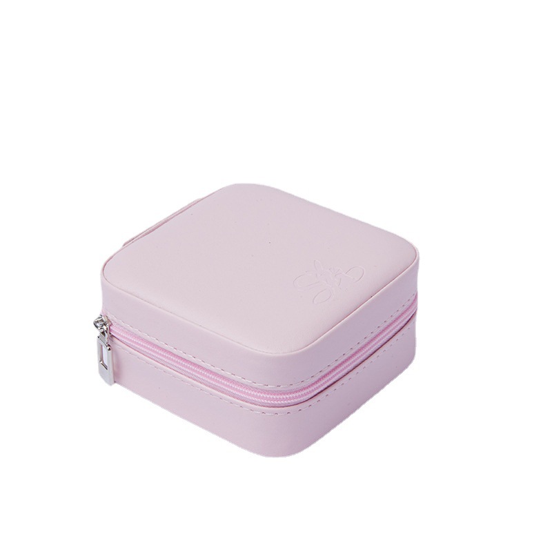 Compact Square Zippered Jewelry Case storage configuration