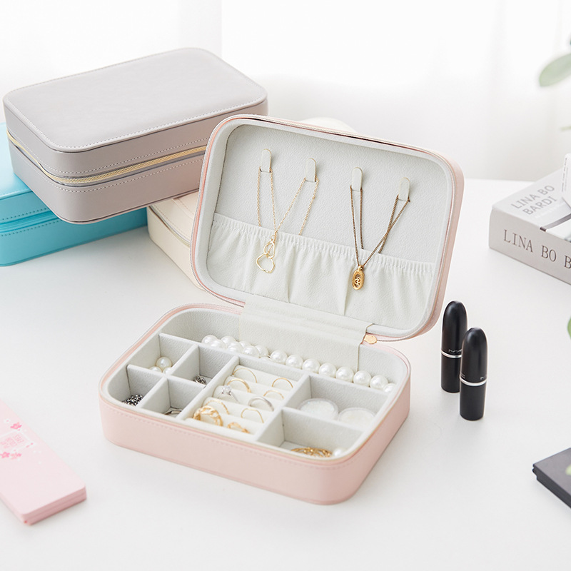 Double-Layer Rectangular Jewelry Organizer front and overall view