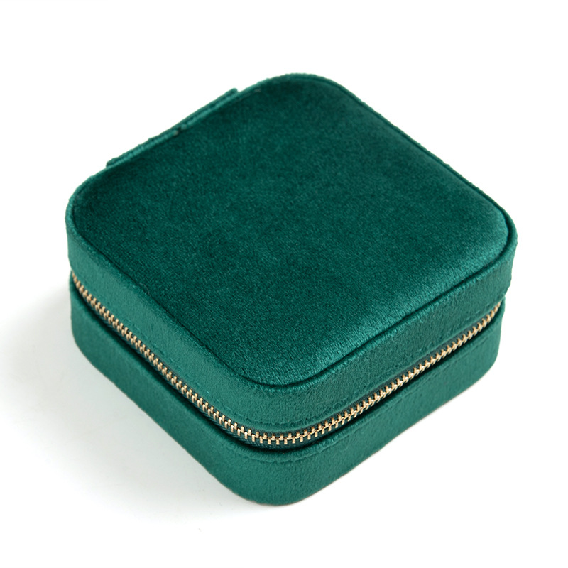 Velvet Square Travel Jewelry Case with Mirror additional product view