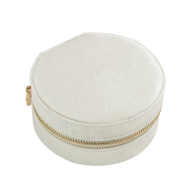 Round Velvet Travel Jewelry Case with Mirror additional product view