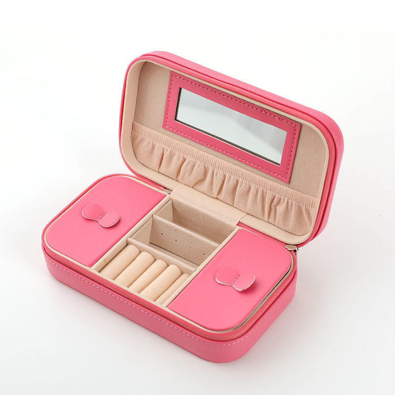 Rectangular Travel Jewelry Case with Mirror available finish view