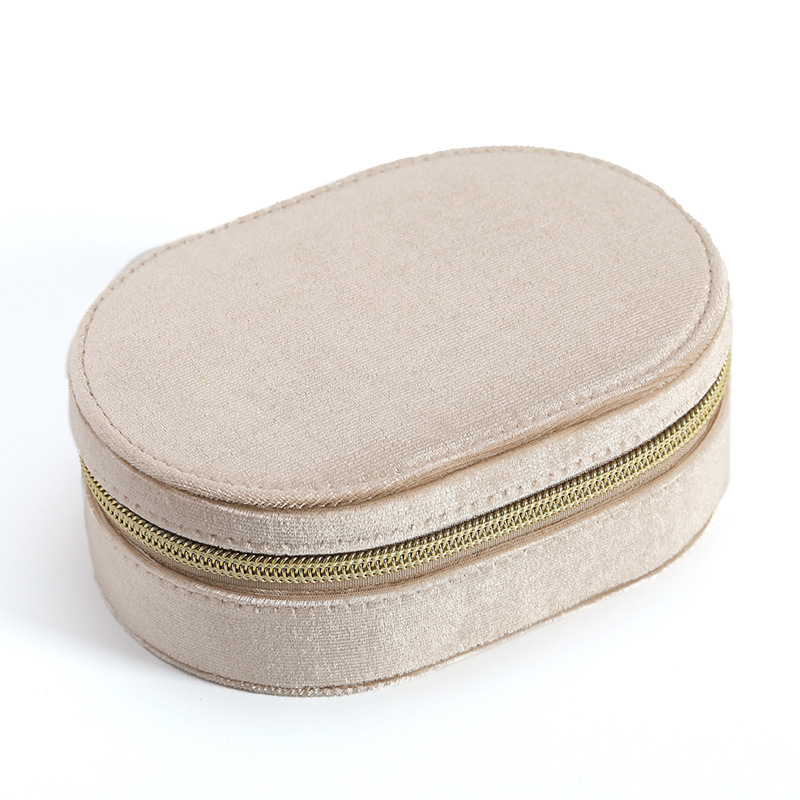 Oval Velvet Jewelry Case with Mirror available finish view