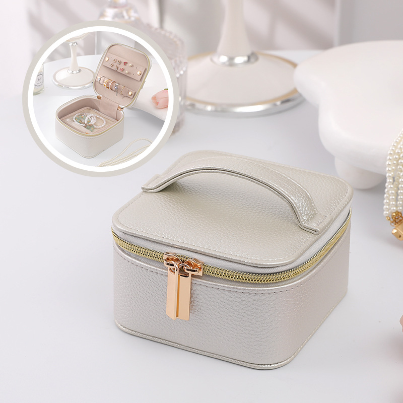 Handled Zippered Travel Jewelry Case additional product view