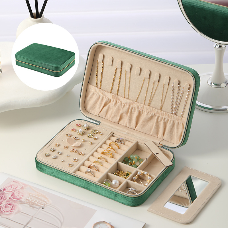 Flat Velvet Jewelry Organizer with Mirror additional product view