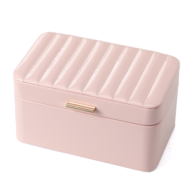 Handled Double-Layer Jewelry Organizer jewelry compartment details