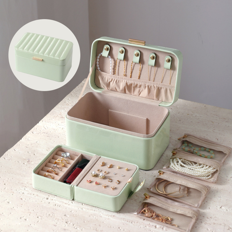 Handled Double-Layer Jewelry Organizer available finish view