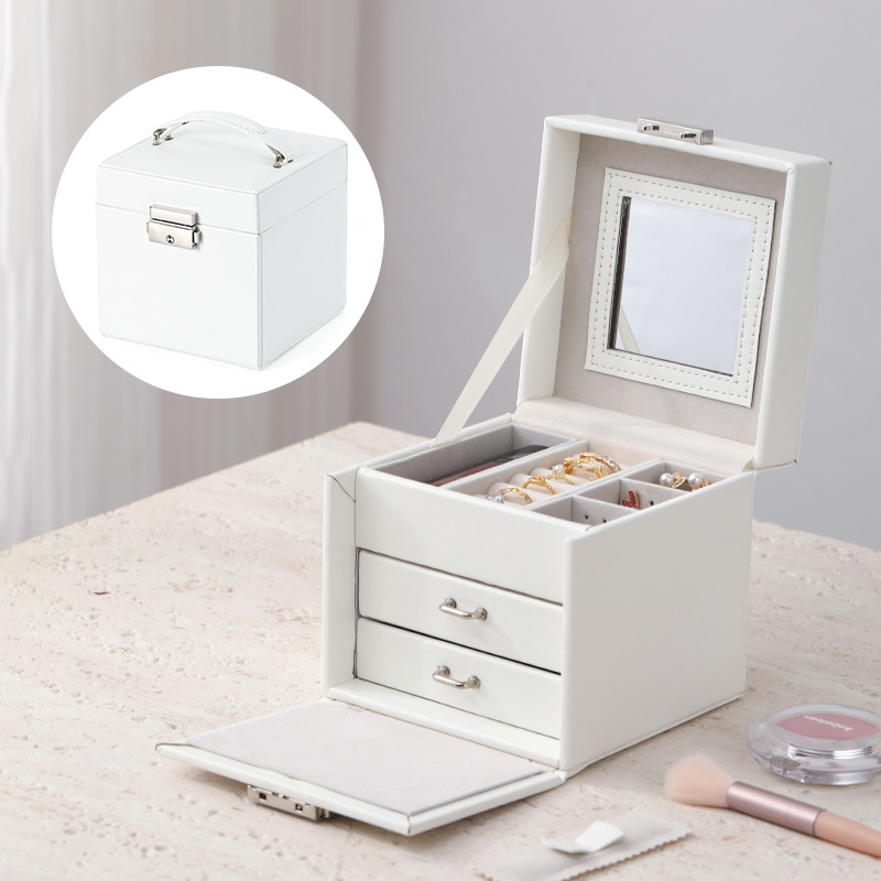 Multi-Level Jewelry Box with Mirror and Handle additional product view