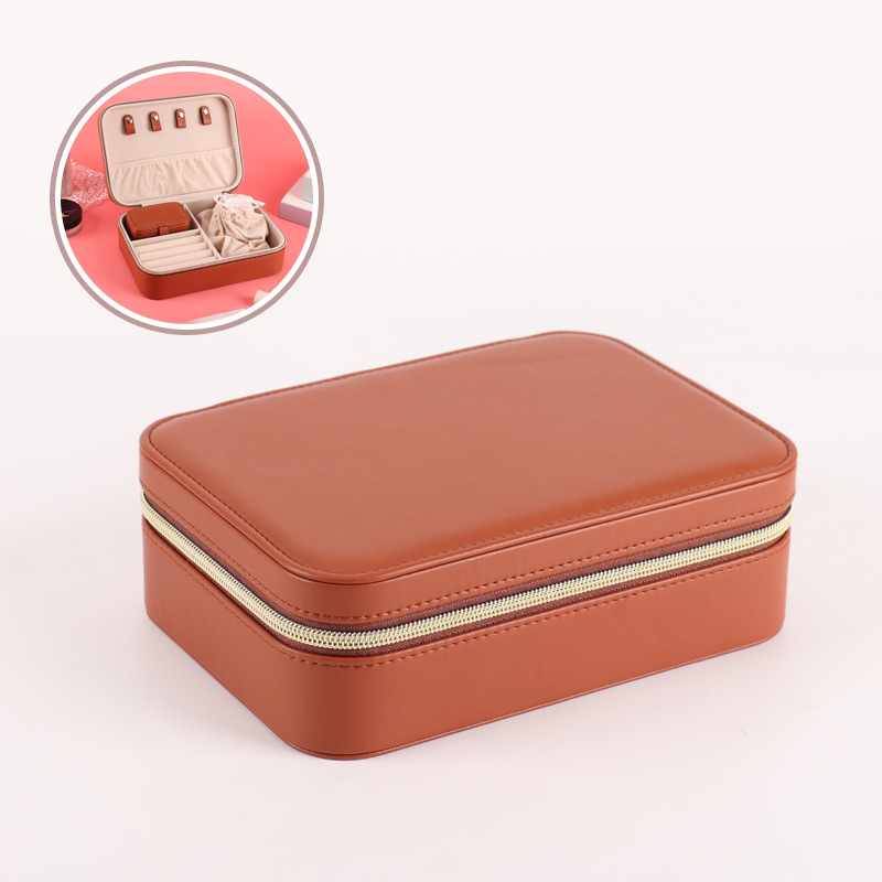 Rectangular Jewelry Case with Drawstring Pouch additional product view