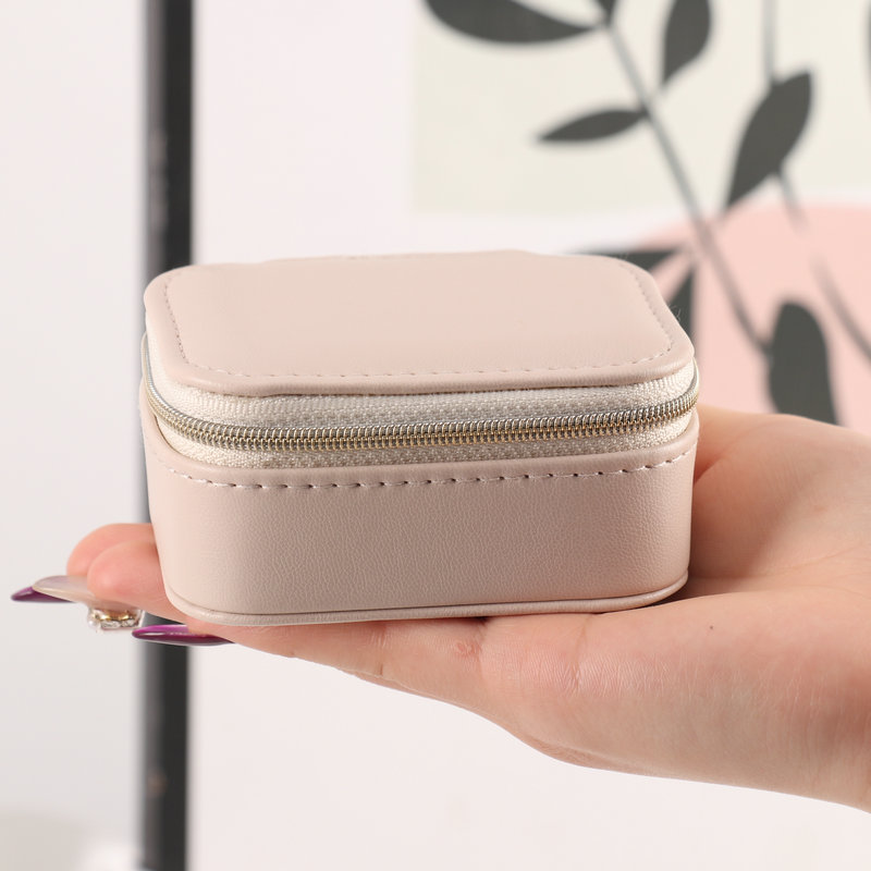 Mini Square PU Travel Jewelry Case storage configuration