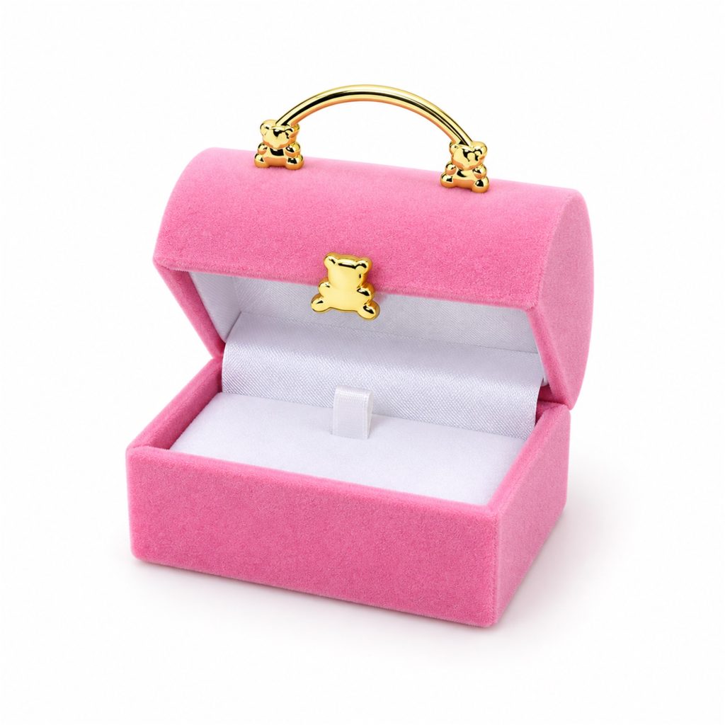 Flocked Handbag-Shaped Jewelry Presentation Box front product view