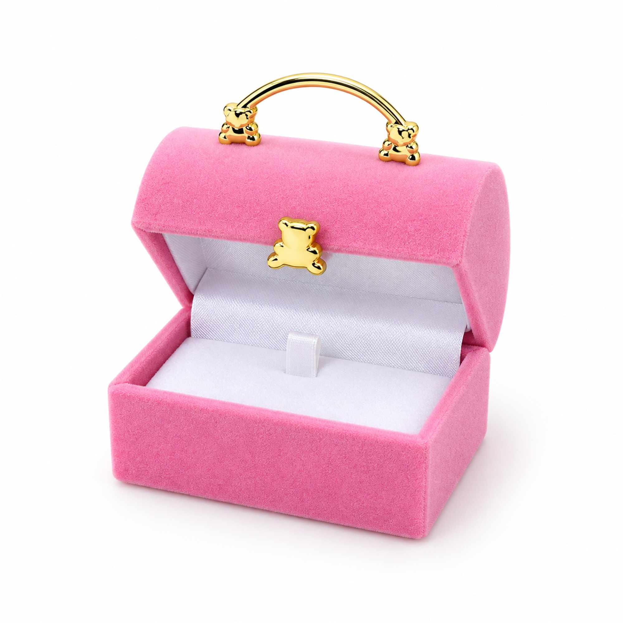 Flocked Handbag-Shaped Jewelry Presentation Box front product view