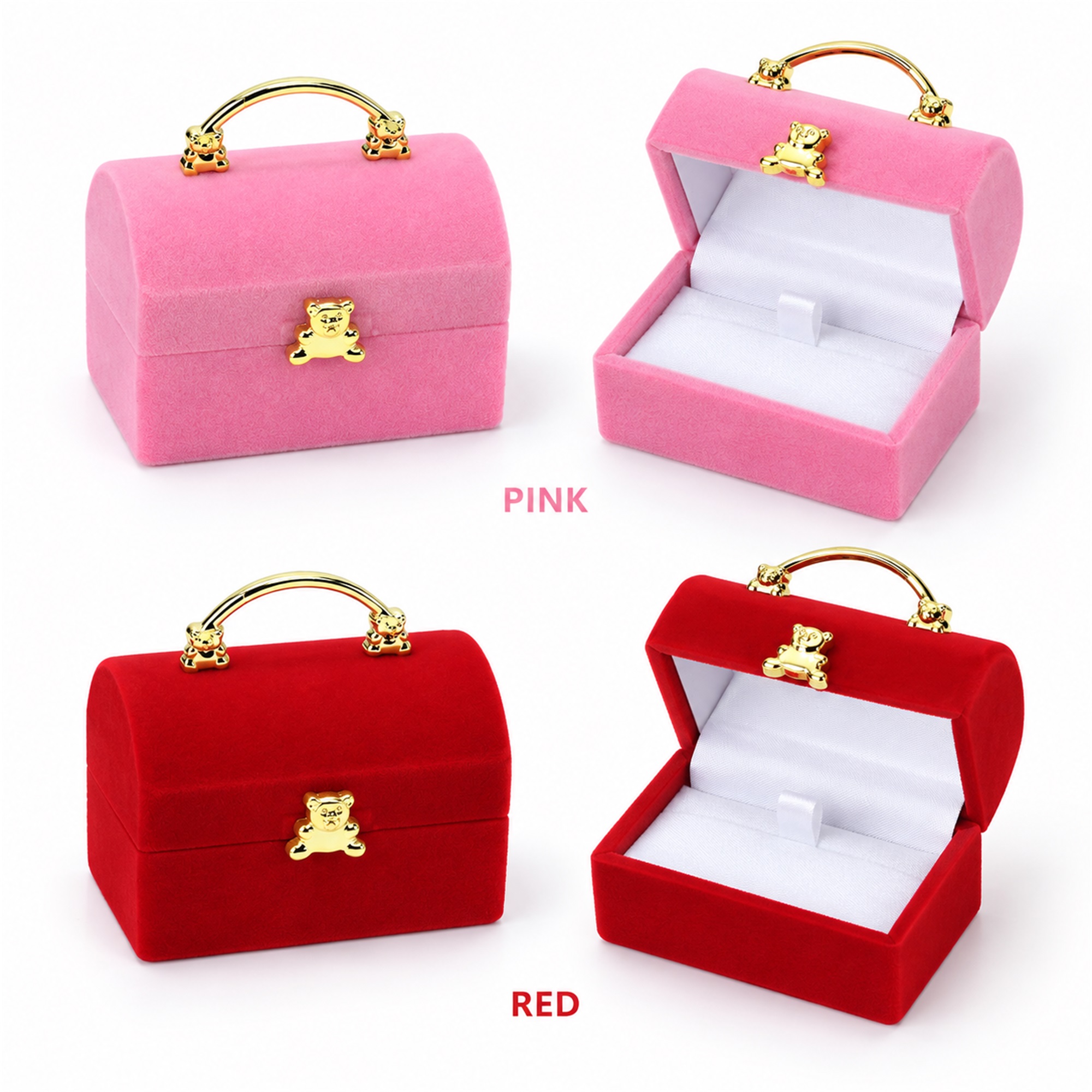 Flocked Handbag-Shaped Jewelry Presentation Box available styles and colors