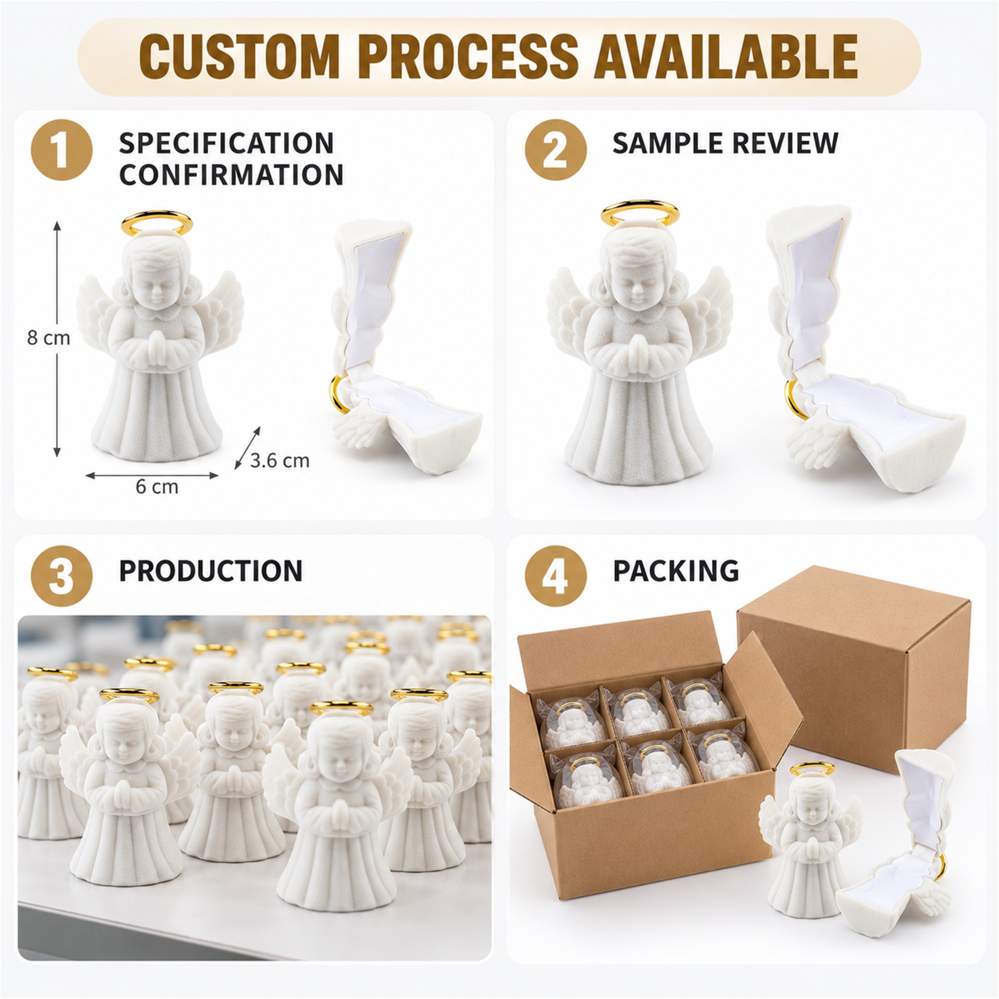White Flocked Praying-Angel Figurine Jewelry Box additional product views