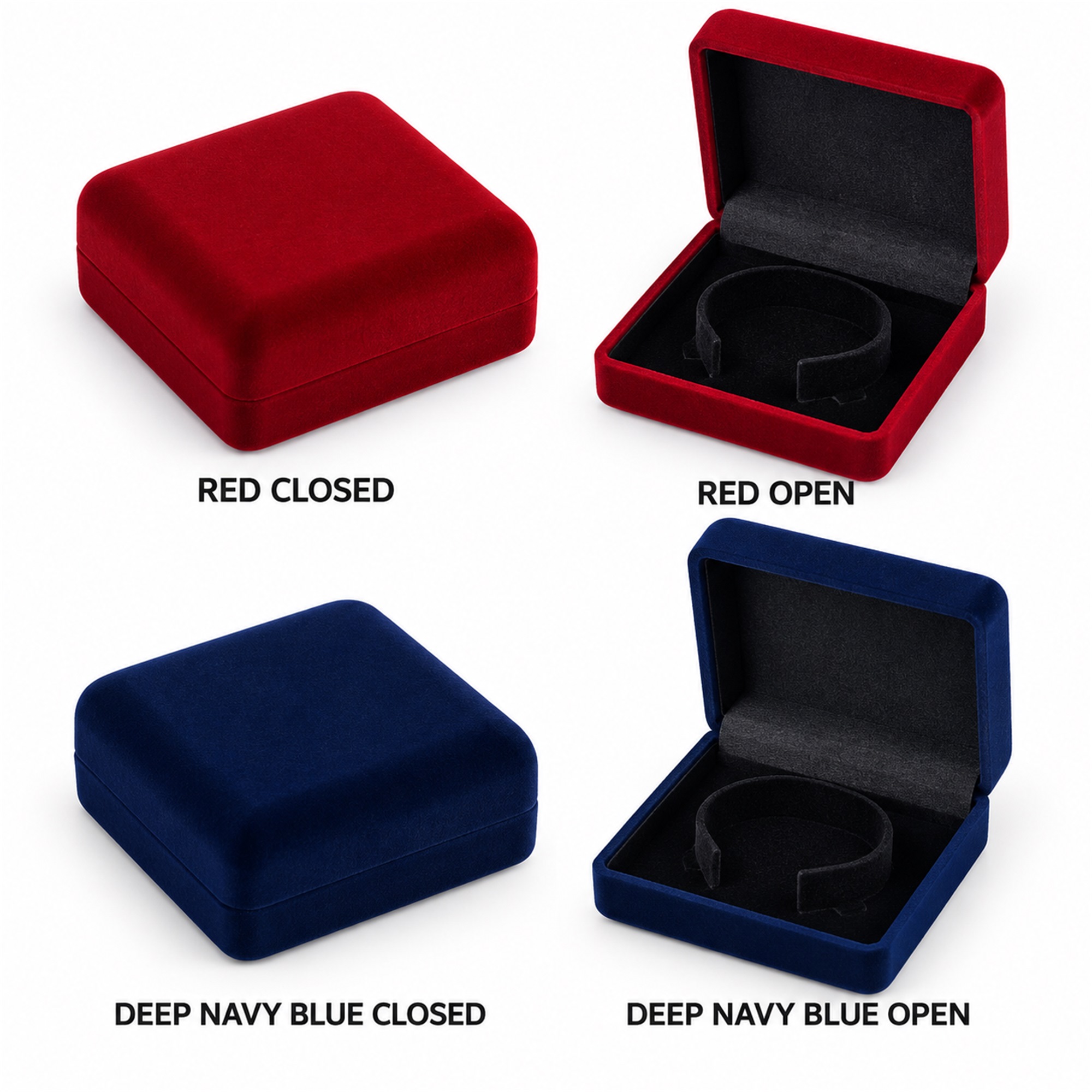 Custom Large Coin Medal Badge And Bracelet Flocked Presentation Box available styles and colors