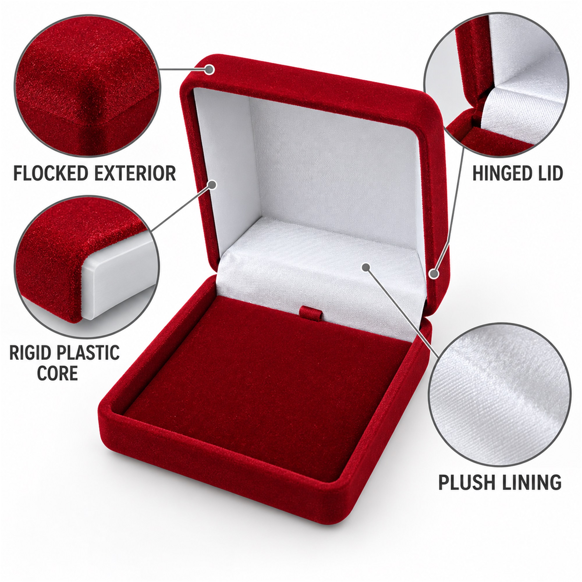 Custom Large Coin Medal Badge And Bracelet Flocked Presentation Box product construction details