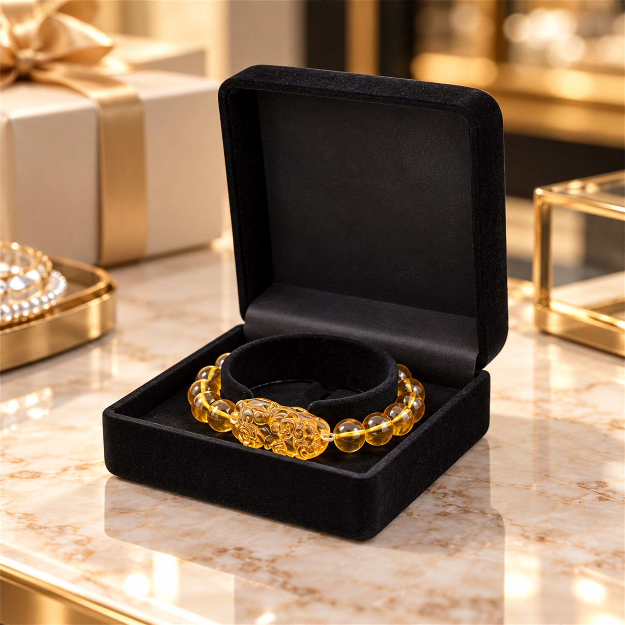Custom Black Flocked Bracelet, Watch And Large-Jewelry Presentation Box lifestyle application