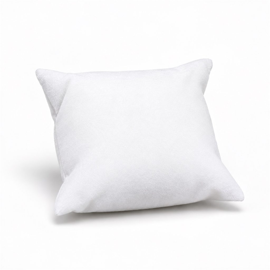 Custom White Velvet Watch And Bracelet Display Pillow front product view