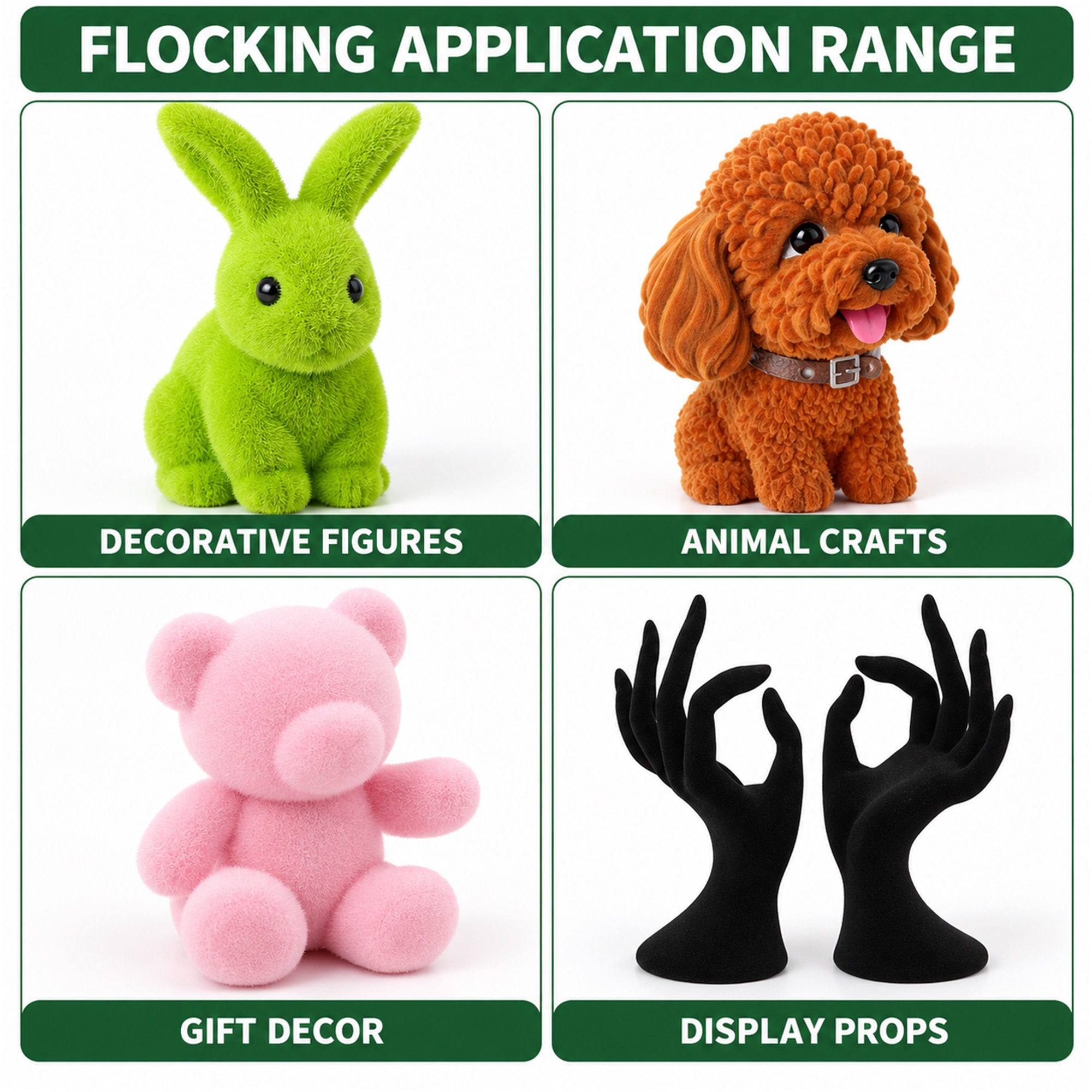 Custom Flocking Processing Service For Resin Crafts And Display Props available styles and colors