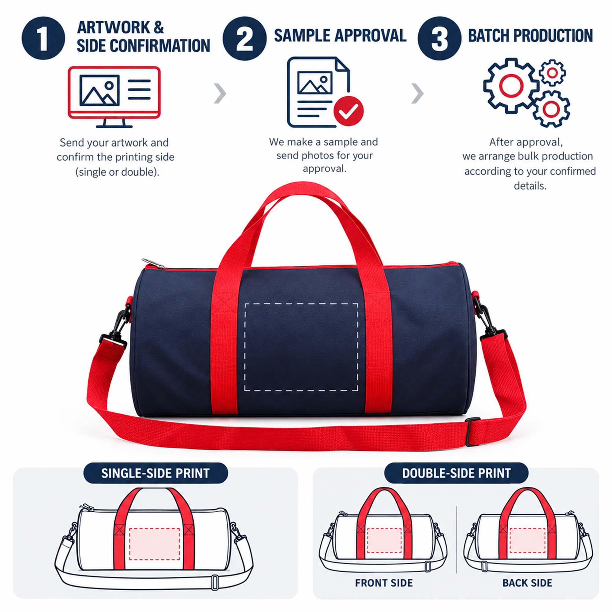 Custom Cylindrical Oxford Gym And Travel Duffel Bag custom logo option