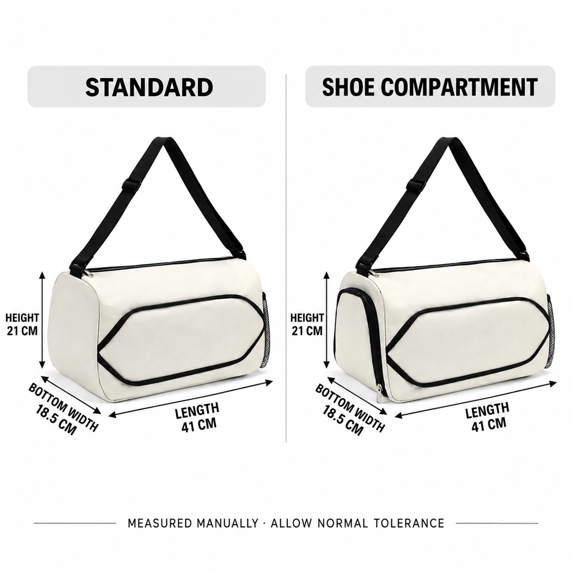 Custom Rectangular Oxford Training And Yoga Shoulder Bag size and structure