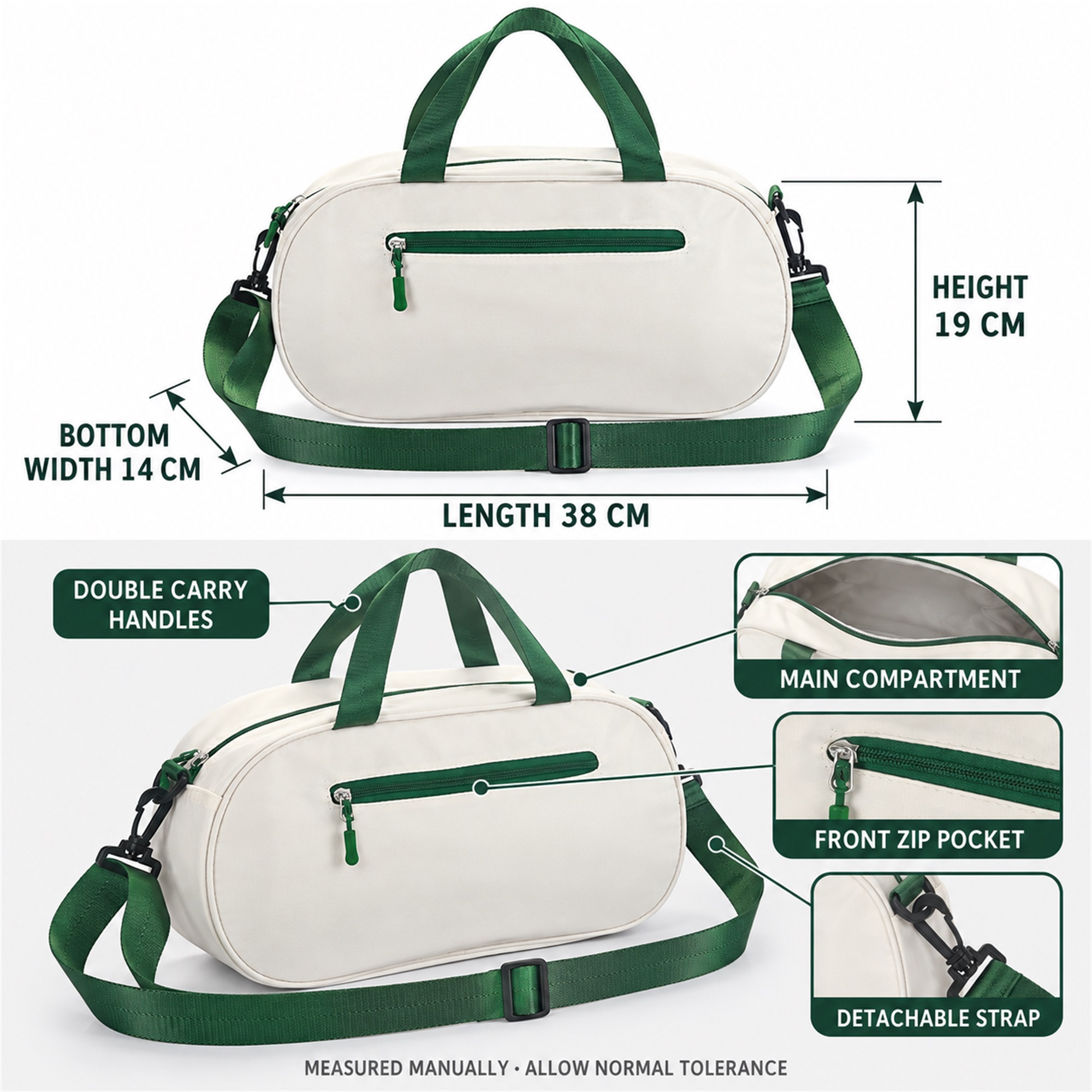 Custom Compact Polyester Dance And Leisure Sports Shoulder Bag size and structure
