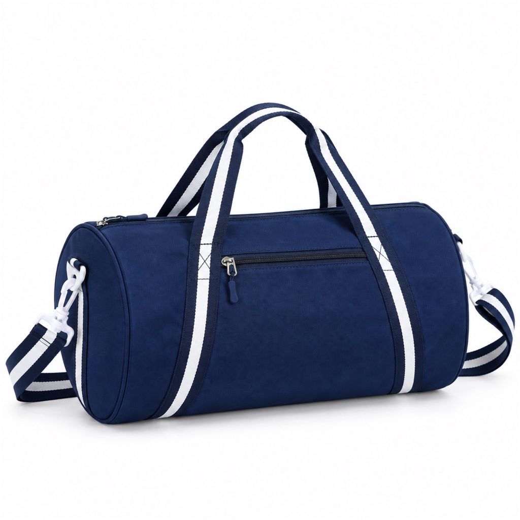Custom Oxford Composite Cylindrical Wet Dry Gym Duffel front product view