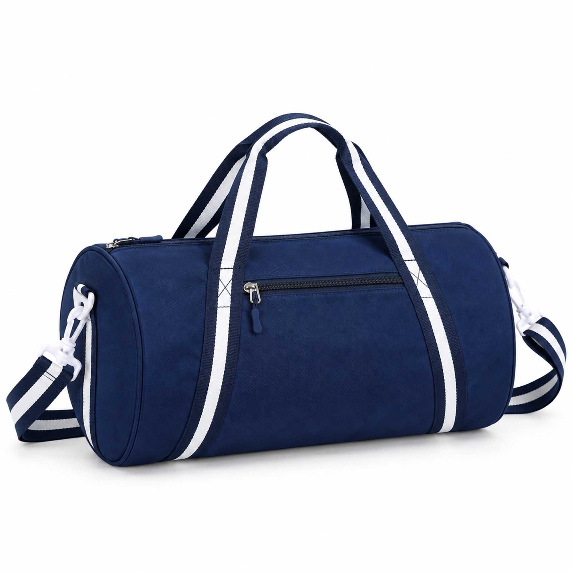 Custom Oxford Composite Cylindrical Wet Dry Gym Duffel front product view