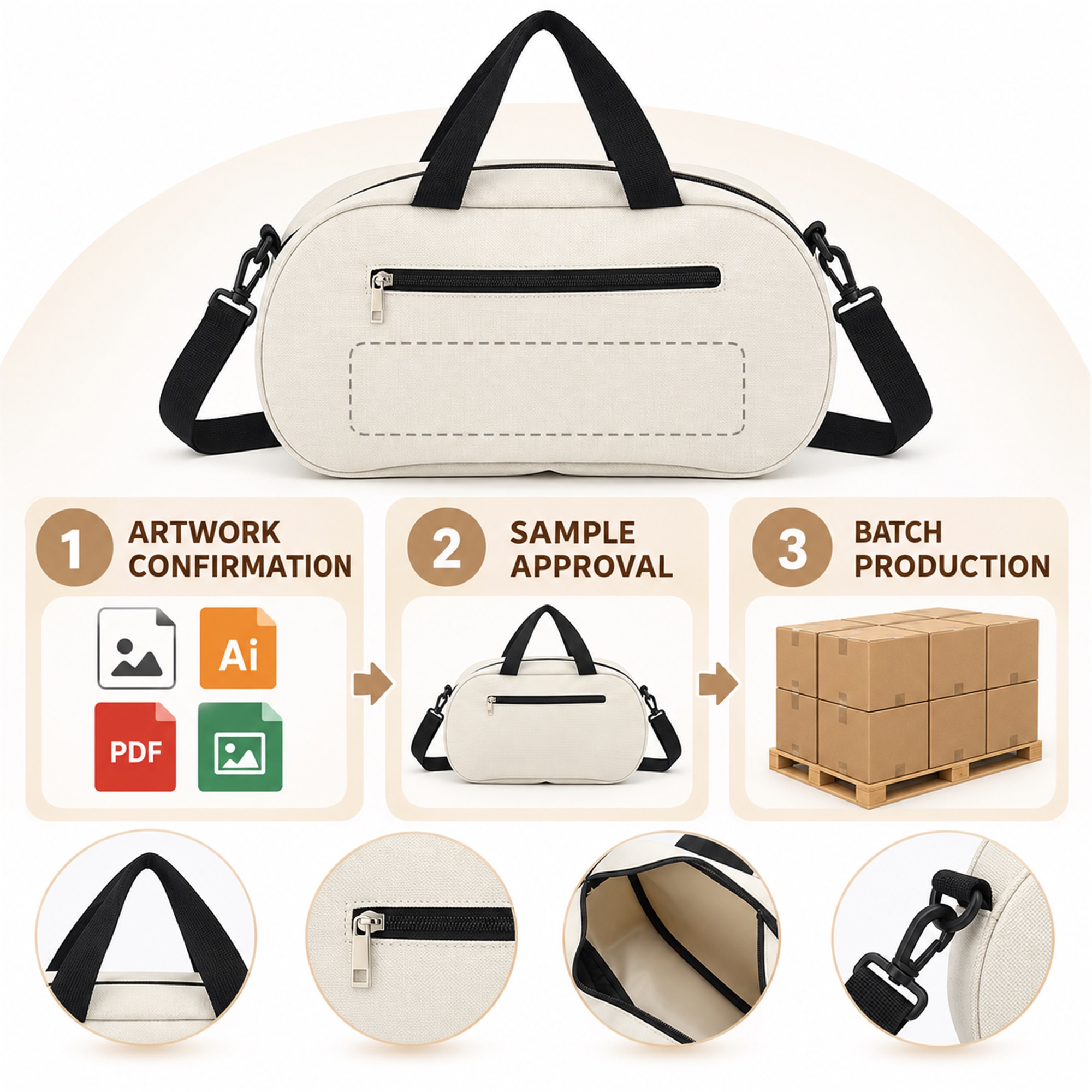 Custom Compact 600D High-Elastic Oxford Dance And Leisure Sports Bag custom logo option