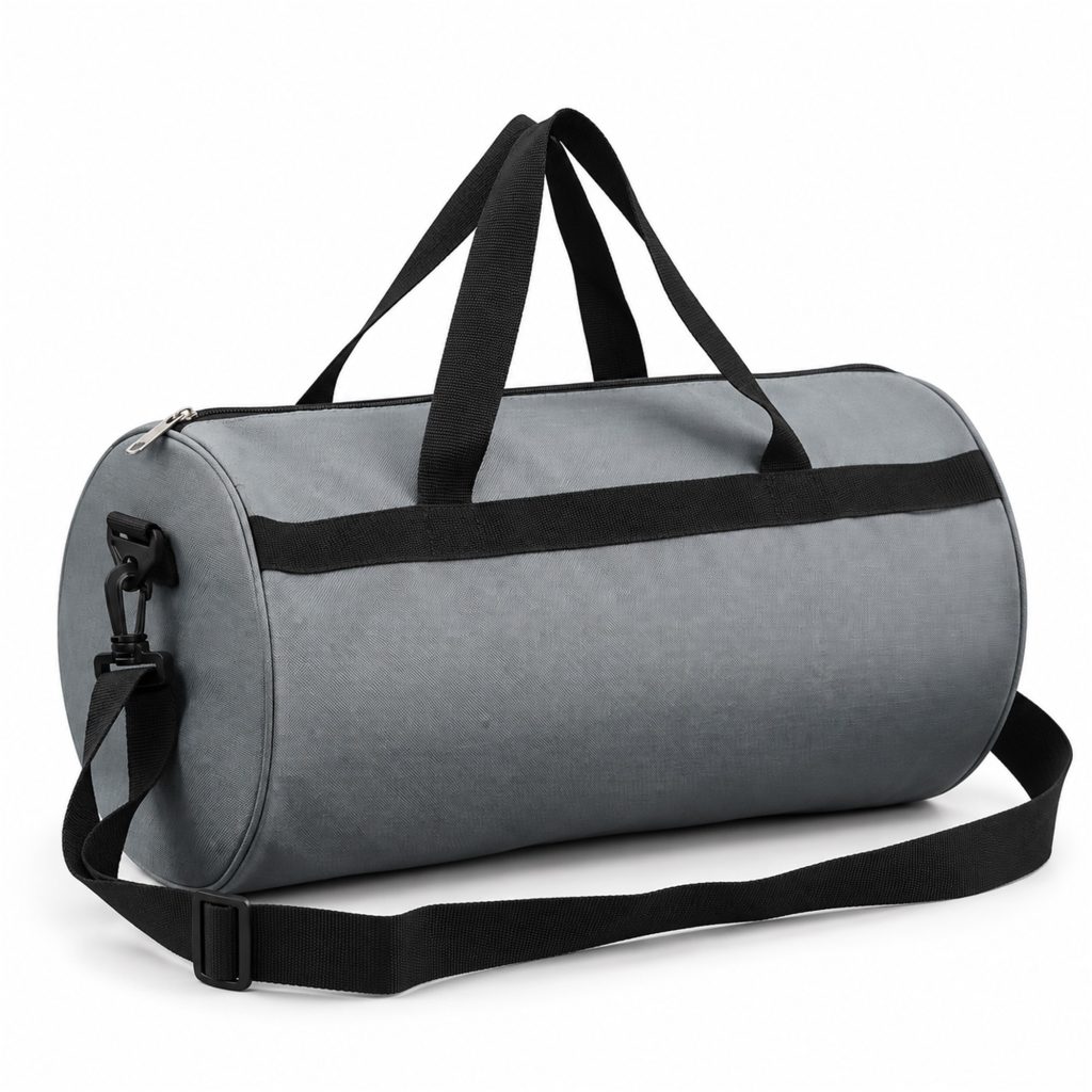 Custom Fine-Grid Oxford Cylindrical Gym, Yoga And Travel Duffel front product view