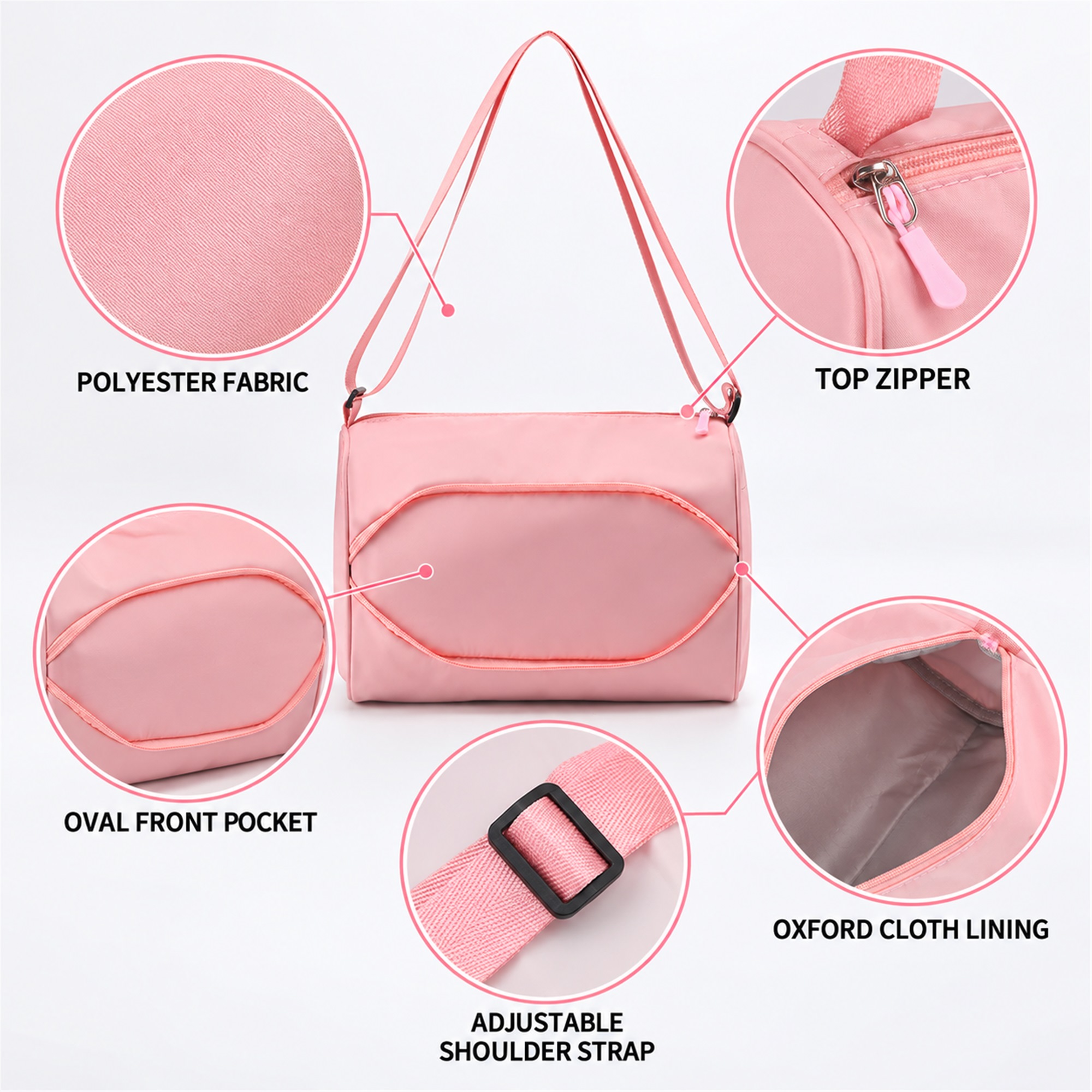 Custom Compact Polyester Children'S Dance Shoulder Bag product construction details