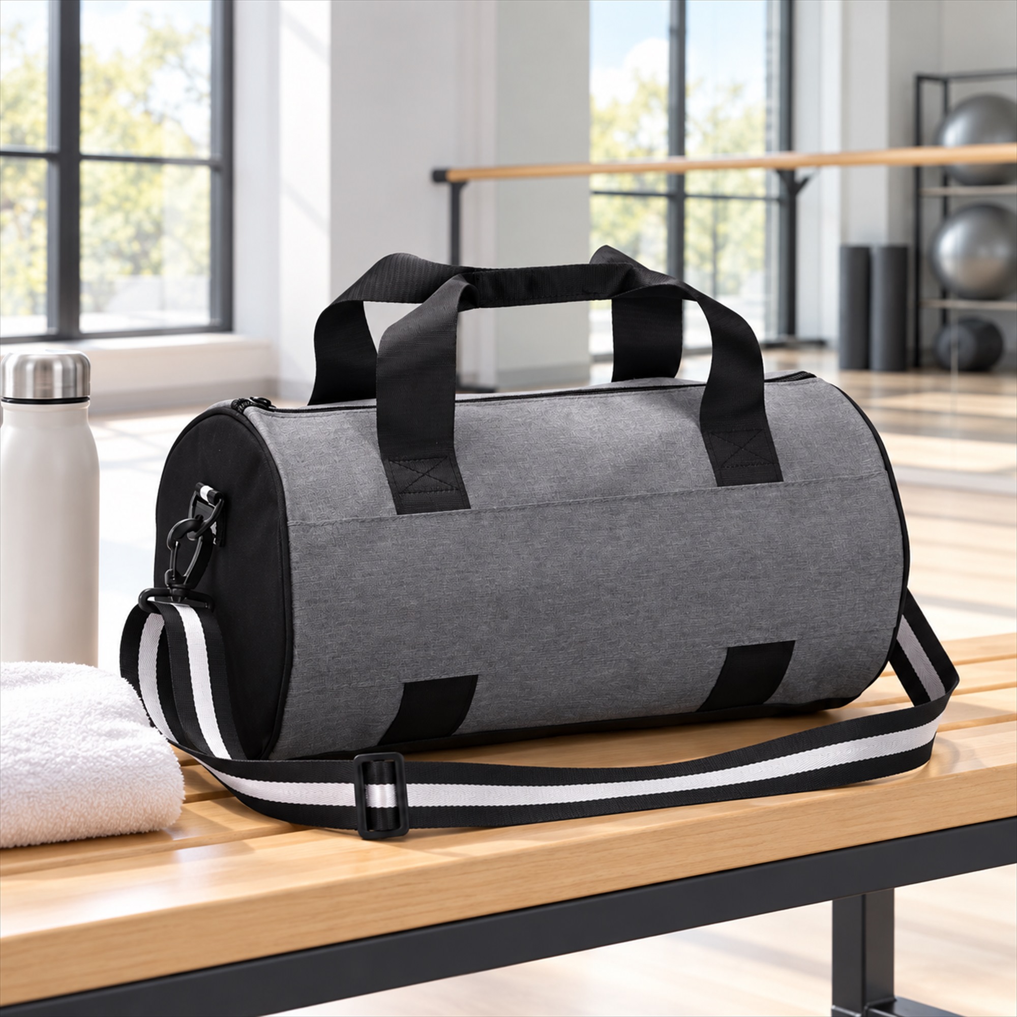 Custom Oxford Cylindrical Gym And Yoga Duffel Bag lifestyle application