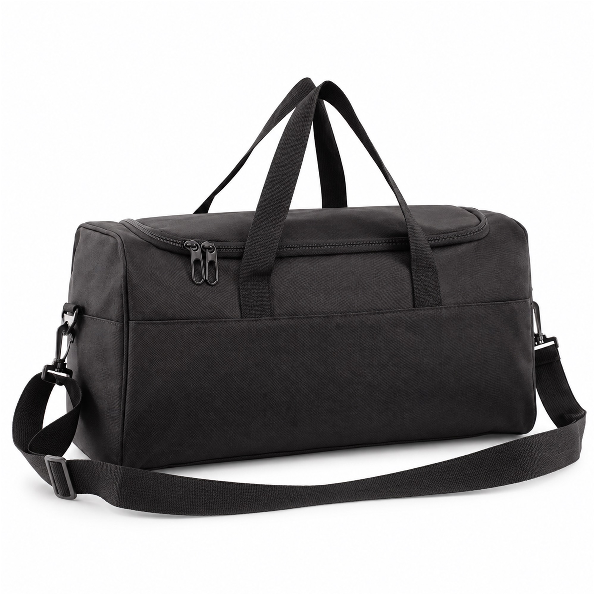 Custom Two-Tone Cationic Oxford Gym And Travel Duffel Bag front product view