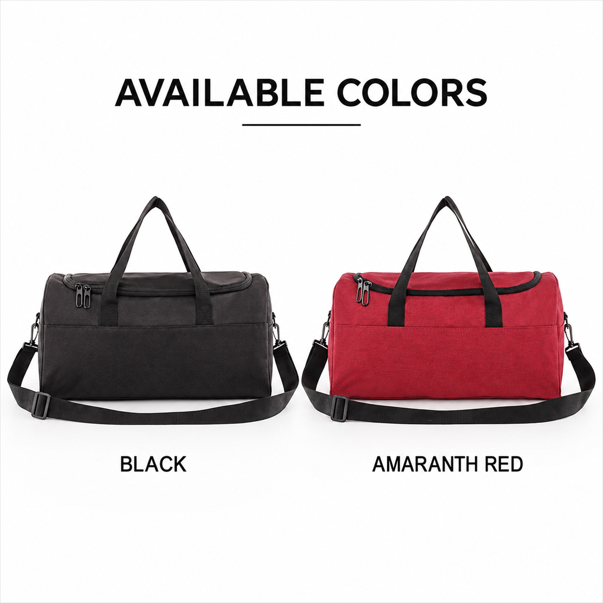Custom Two-Tone Cationic Oxford Gym And Travel Duffel Bag available styles and colors