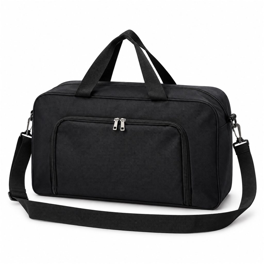 Custom Oxford Gym And Travel Duffel Bag With Front Zip Pocket front product view