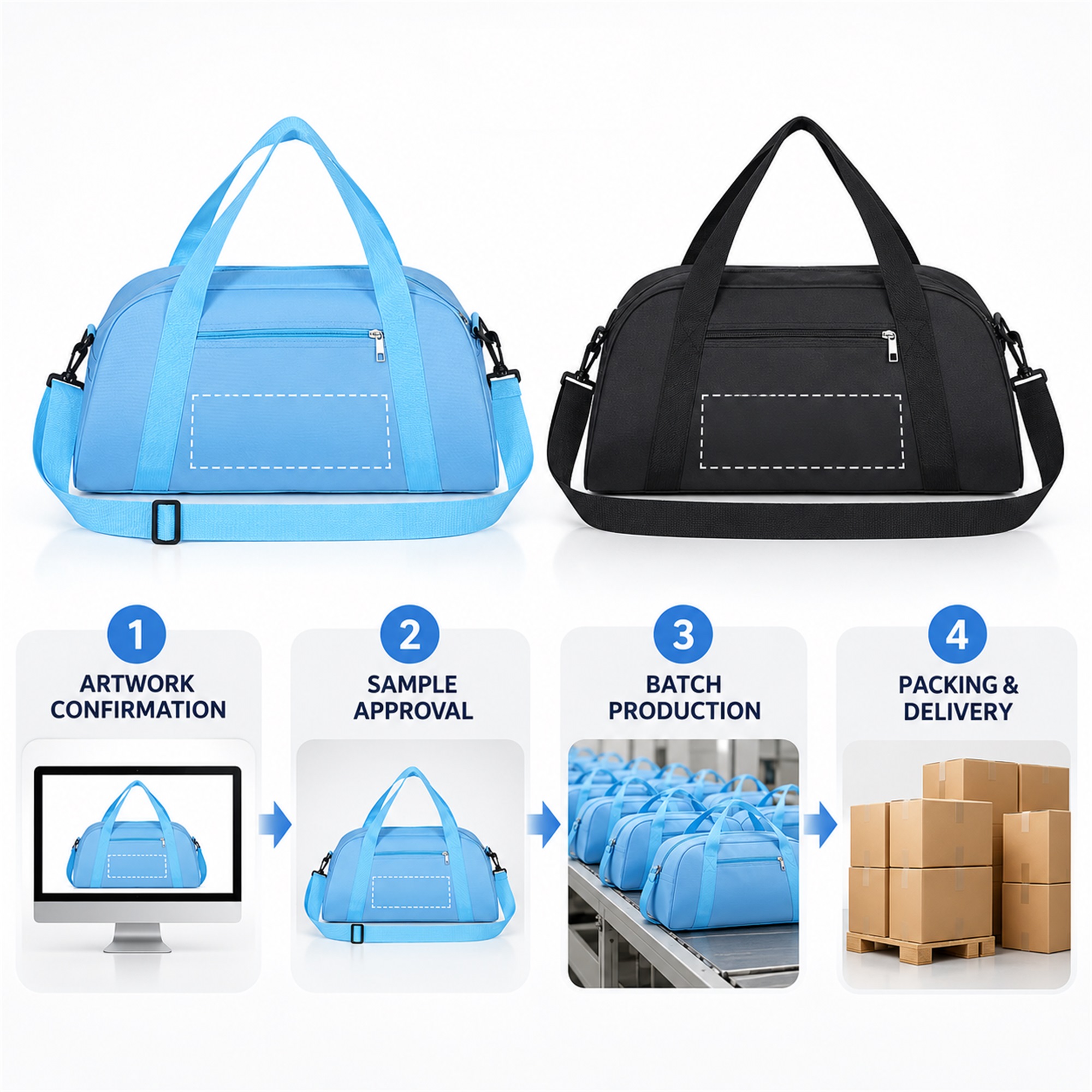 Custom High-Elastic Oxford Gym And Training Duffel Bag With Optional Shoe Compartment custom logo option