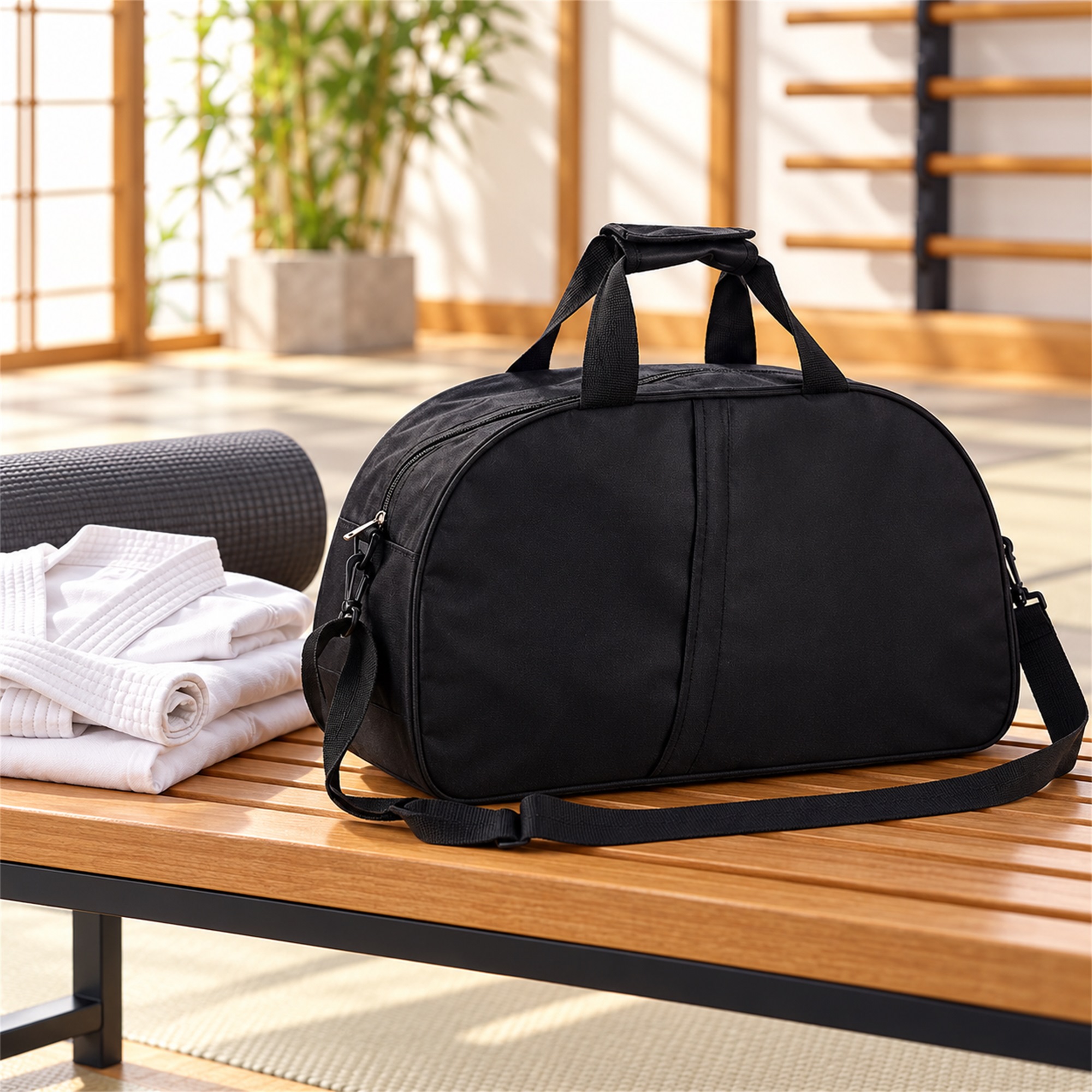 Custom Oxford Rounded Gym, Taekwondo And Travel Duffel Bag lifestyle application