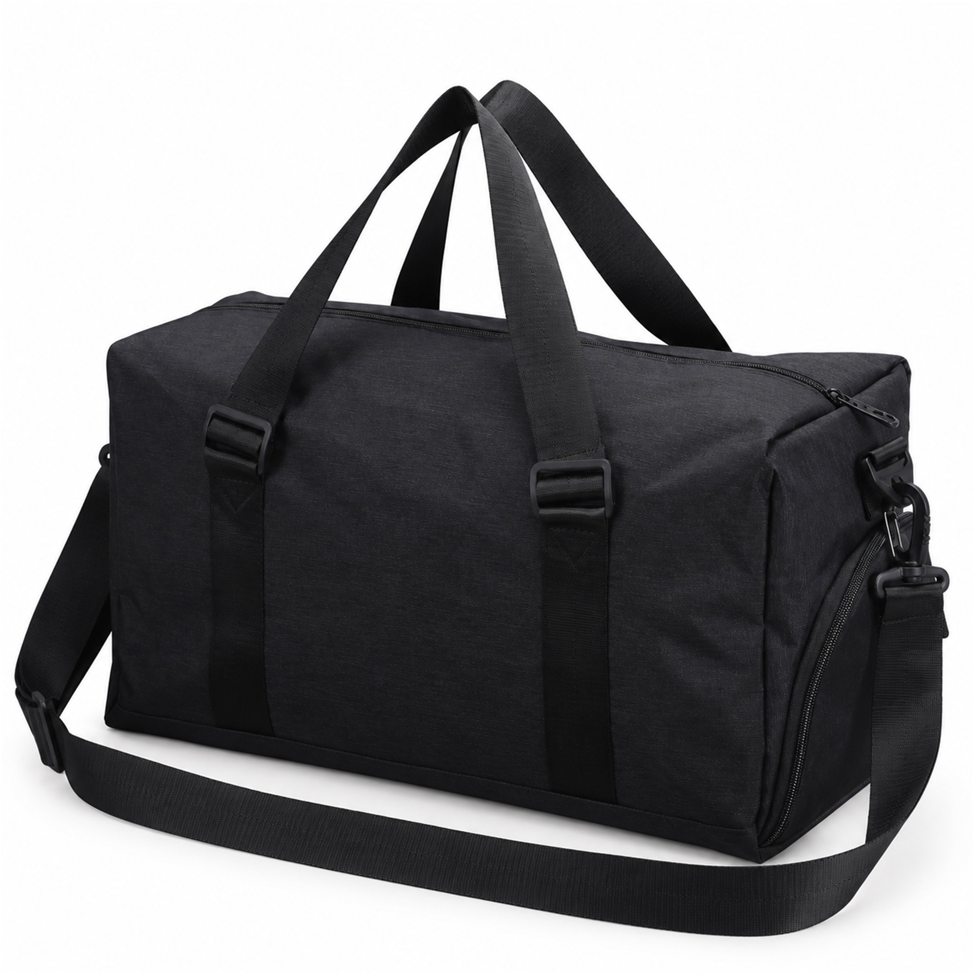 Custom Two-Tone Cationic Gym, Soccer And Travel Duffel Bag With Independent Shoe Compartment front product view