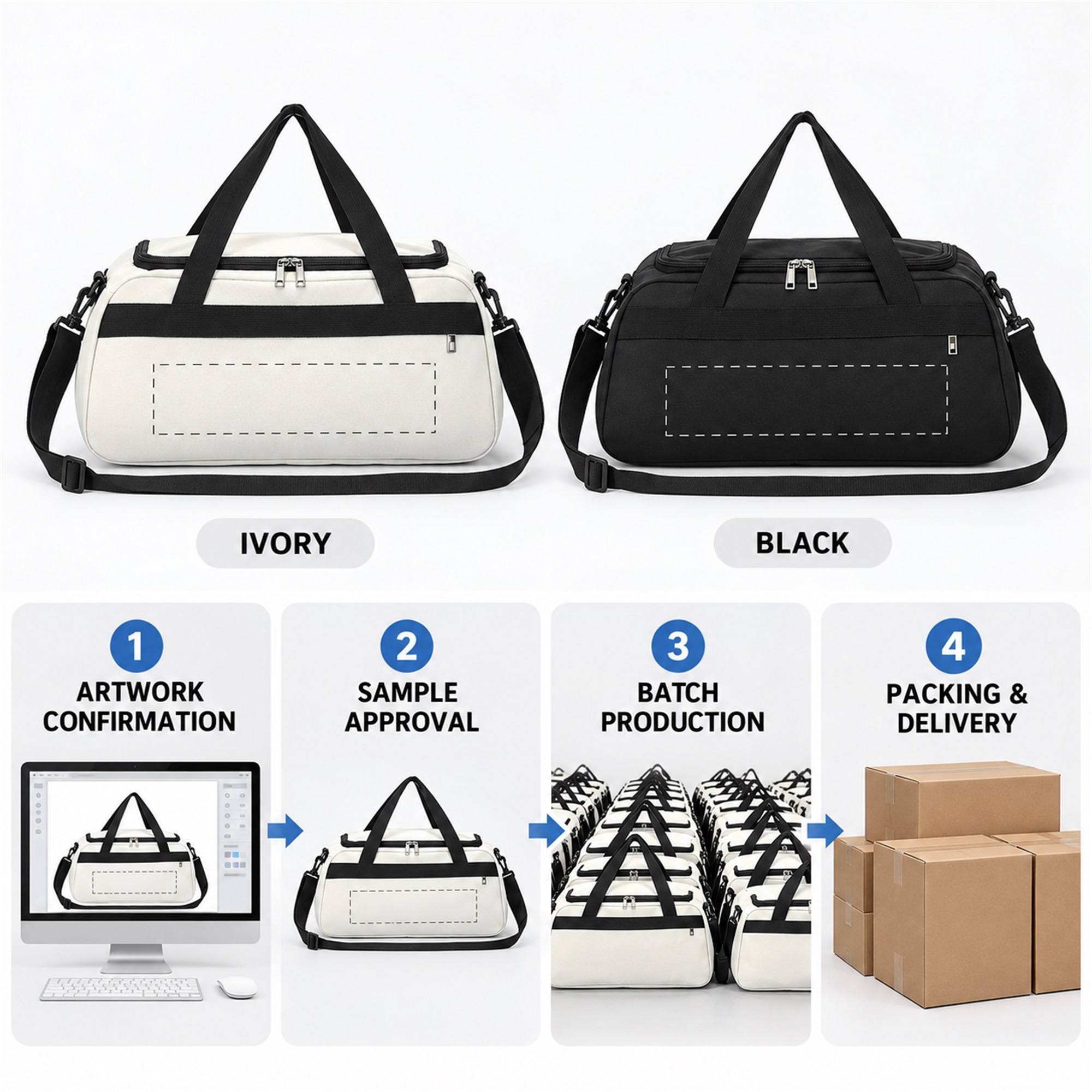 Custom High-Elastic Oxford Gym, Basketball, Soccer And Travel Duffel Bag custom logo option