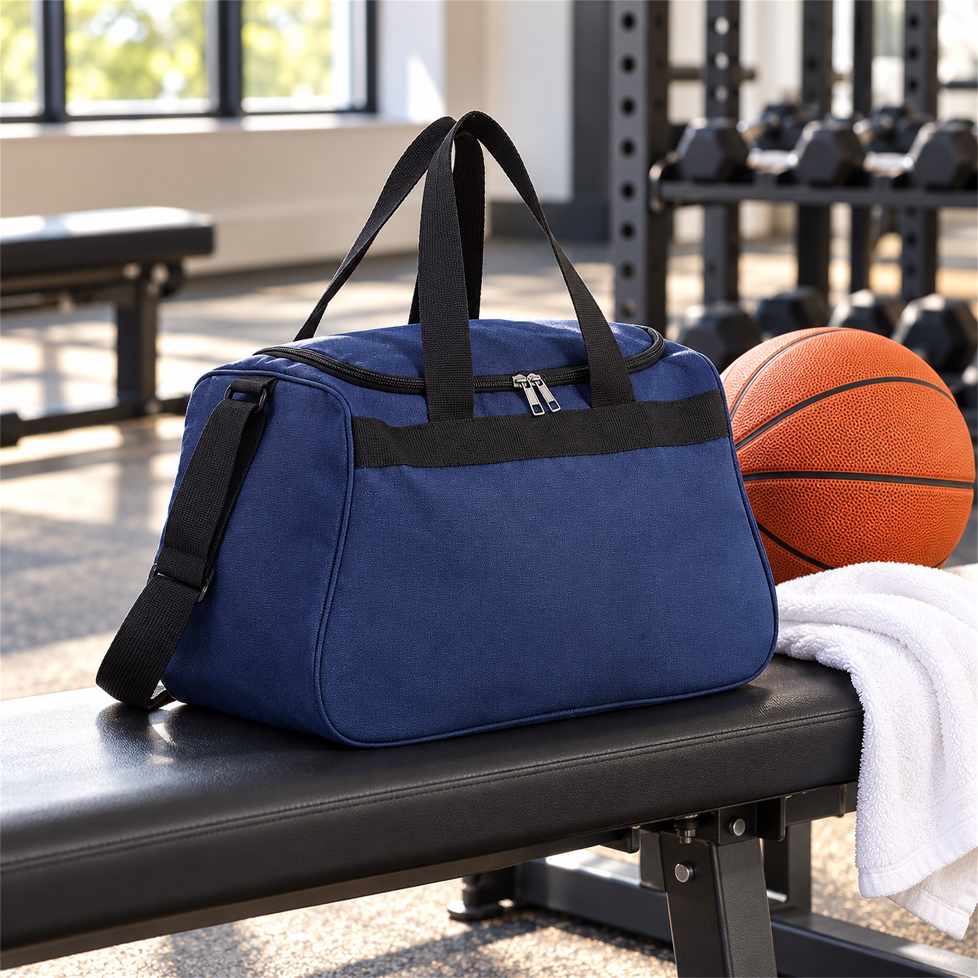 Custom Dense 600D Oxford Compact Gym And Basketball Training Duffel Bag lifestyle application