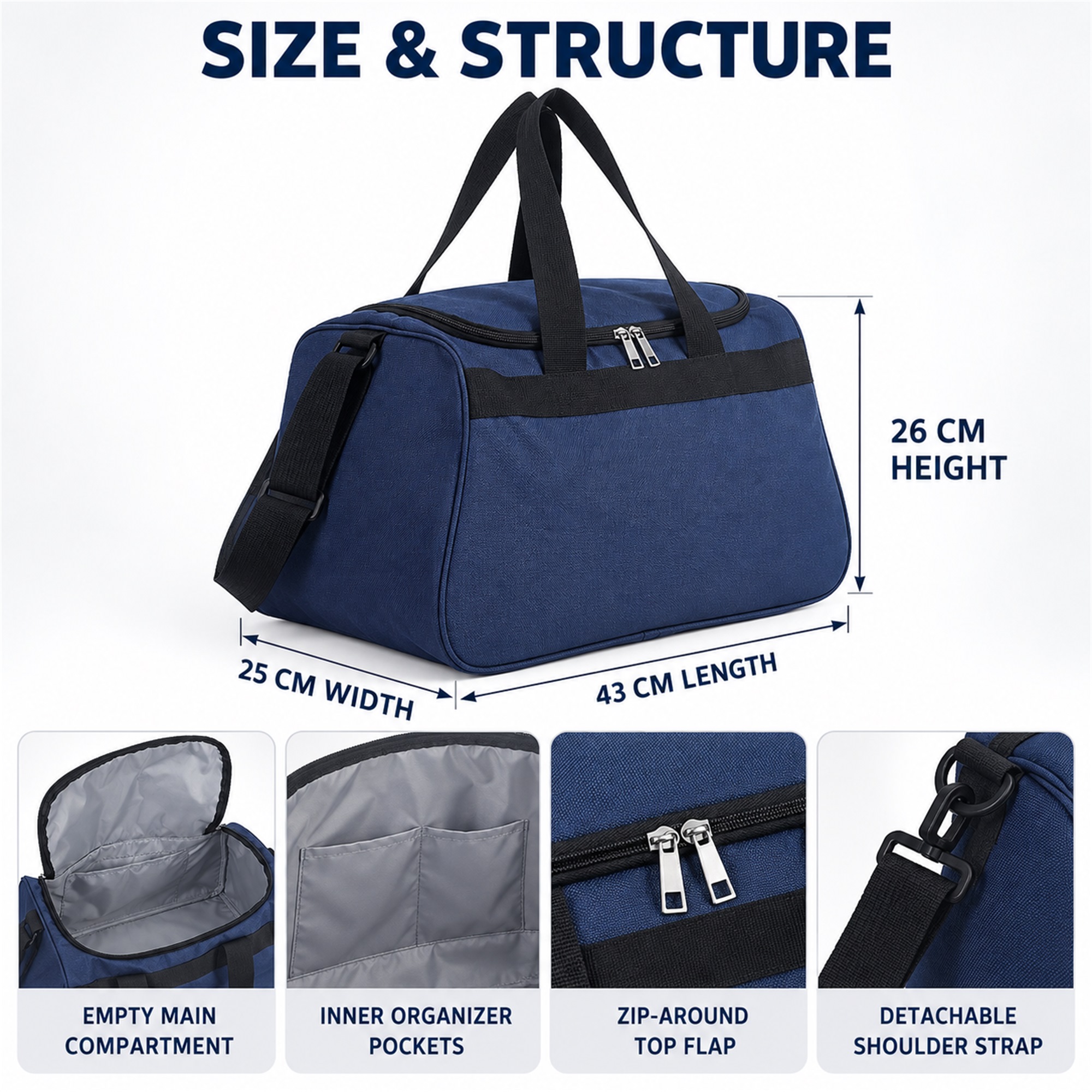 Custom Dense 600D Oxford Compact Gym And Basketball Training Duffel Bag size and structure