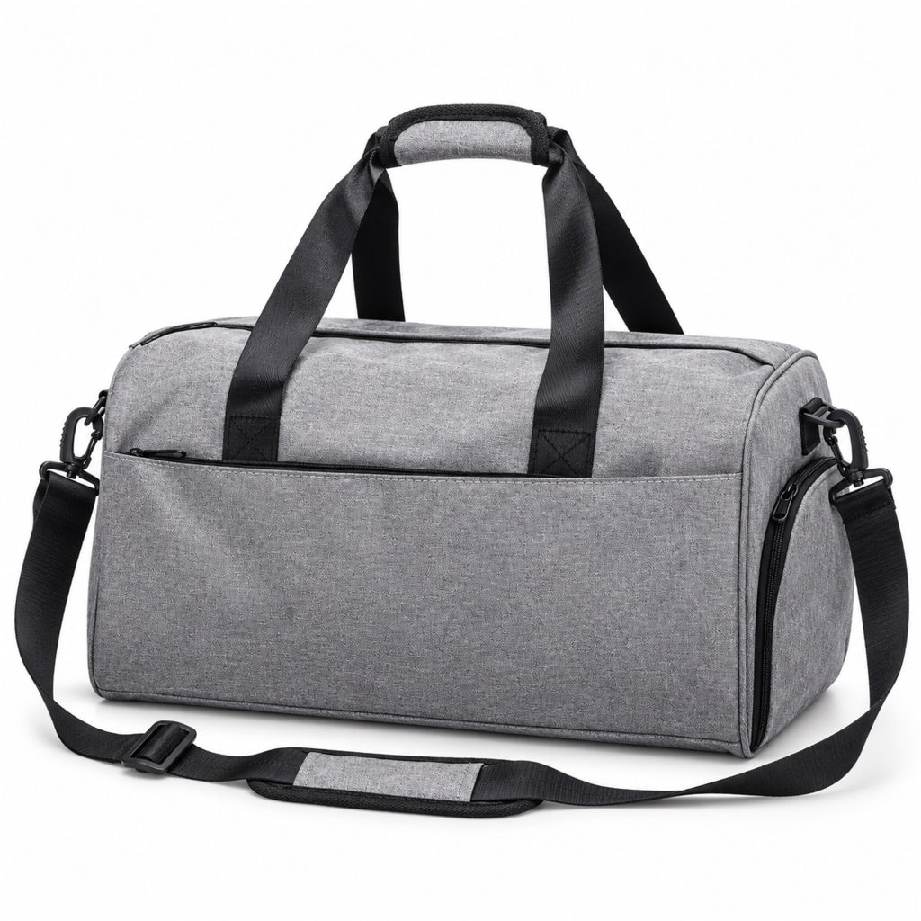 Custom Cationic Oxford Gym, Travel And Yoga Duffel With Independent Shoe Compartment front product view