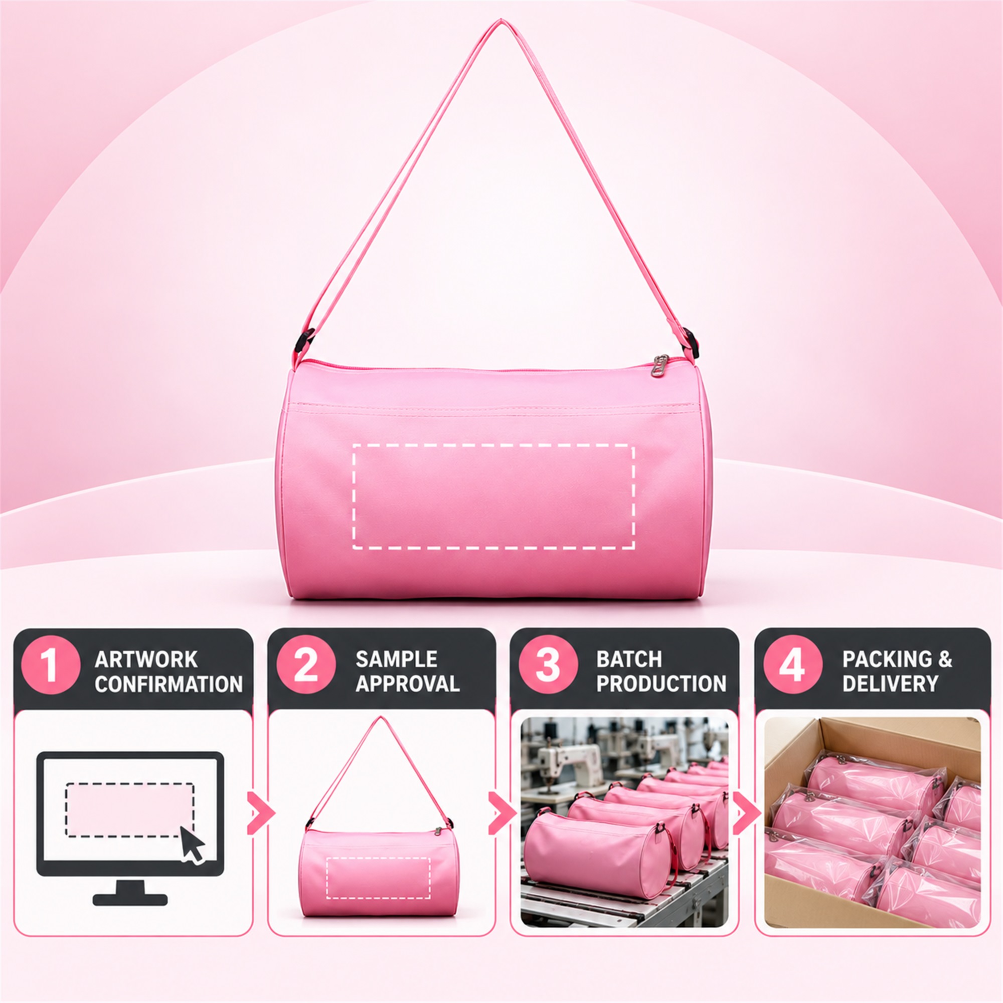 Custom Small Cylindrical Children'S Dance Shoulder Bag custom logo option
