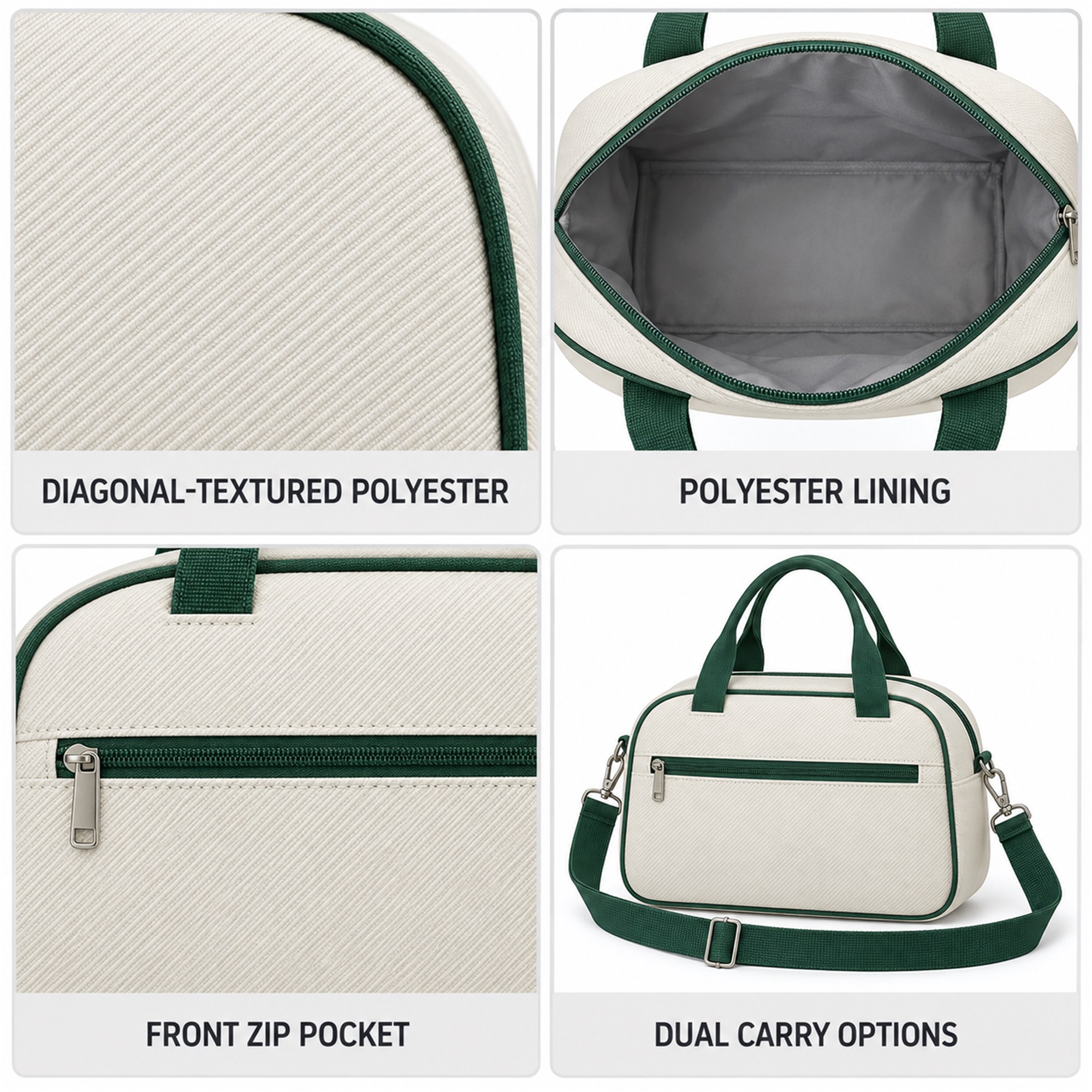 Custom Compact Diagonal-Textured Polyester Sports And Dance Shoulder Bag product construction details
