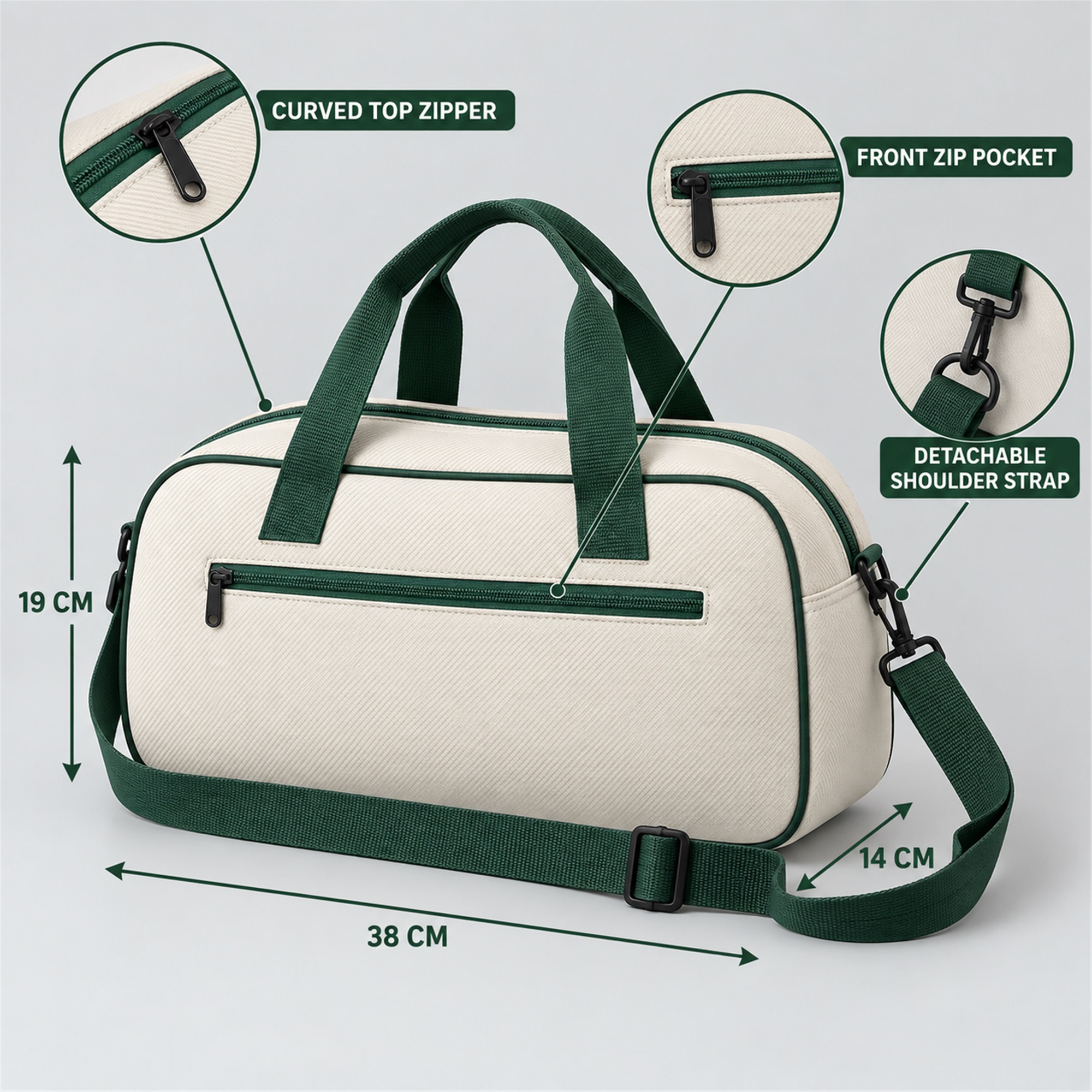 Custom Compact Diagonal-Textured Polyester Sports And Dance Shoulder Bag size and structure